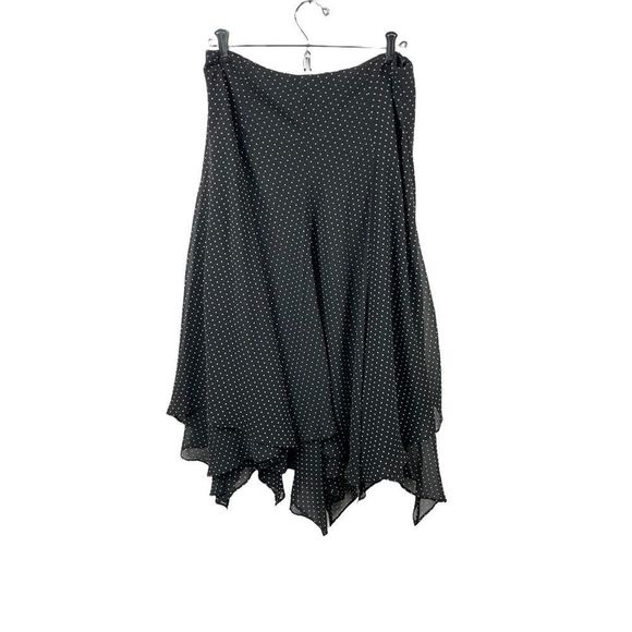 Chaps Polka Dot Flowy Drape Skirt Size 4 - Picture 1 of 4